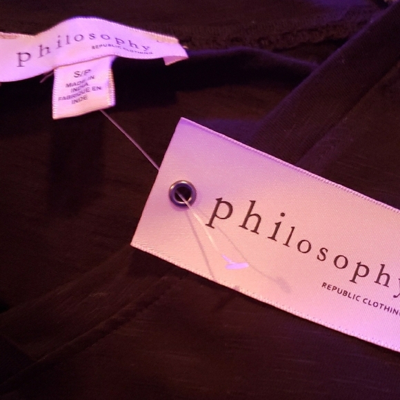 Philosophy Black Ruffled Short Sleeve Blouse - Picture 6 of 6